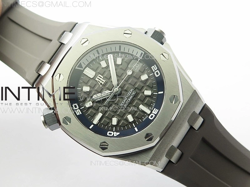 Royal Oak Offshore Diver 15720 ZF 1:1 Best Edition Gray Dial on Gray Rubber Strap A4308