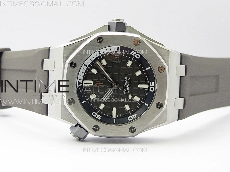 Royal Oak Offshore Diver 15720 ZF 1:1 Best Edition Gray Dial on Gray Rubber Strap A4308