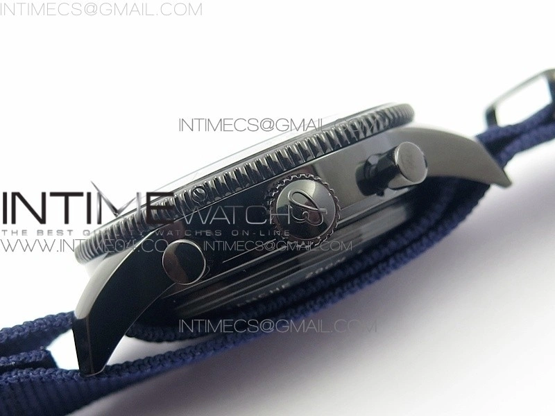 SuperOcean OuterNown 46mm B50 Black Ceramic Bezel Blue Dial on Blue Nylon Strap A7750