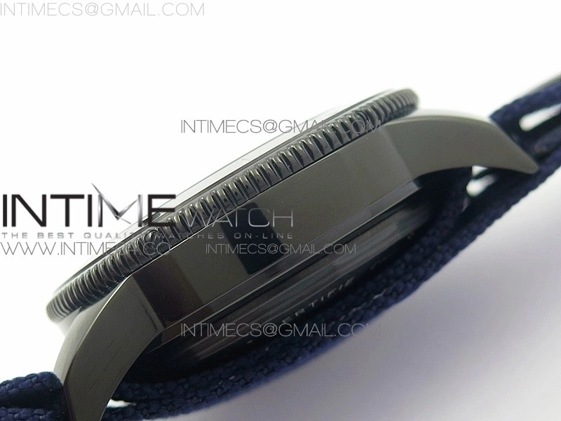 SuperOcean OuterNown 46mm B50 Black Ceramic Bezel Blue Dial on Blue Nylon Strap A7750