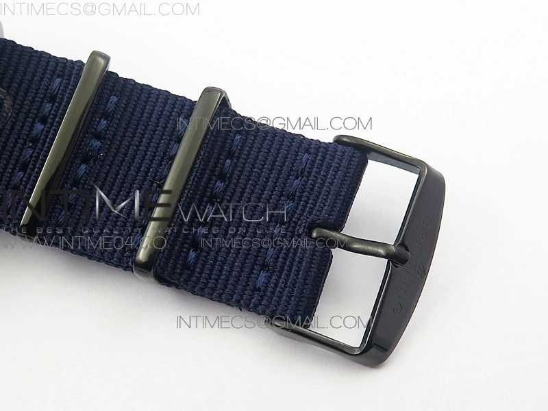 SuperOcean OuterNown 46mm B50 Black Ceramic Bezel Blue Dial on Blue Nylon Strap A7750