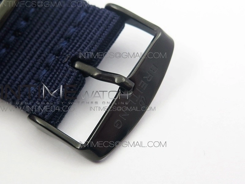 SuperOcean OuterNown 46mm B50 Black Ceramic Bezel Blue Dial on Blue Nylon Strap A7750