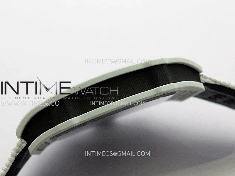 RM67-02 UAE White Ceramic Black Crown Umi Office 1:1 Beat Edition Black Red Green Skeleton Dial On White Strap CRMA7 Clone V2
