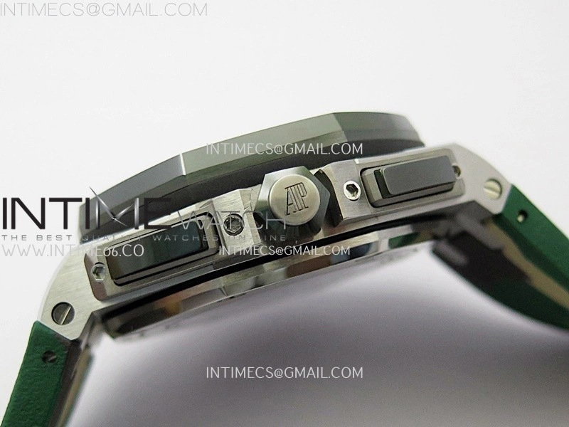 Royal Oak Offshore 44mm SS TKF 1:1 Best Edition Cream Dial on Green Camo Rubber Strap A3126