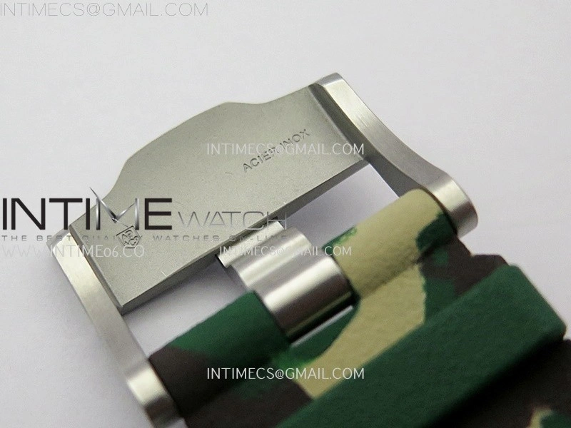 Royal Oak Offshore 44mm SS TKF 1:1 Best Edition Cream Dial on Green Camo Rubber Strap A3126