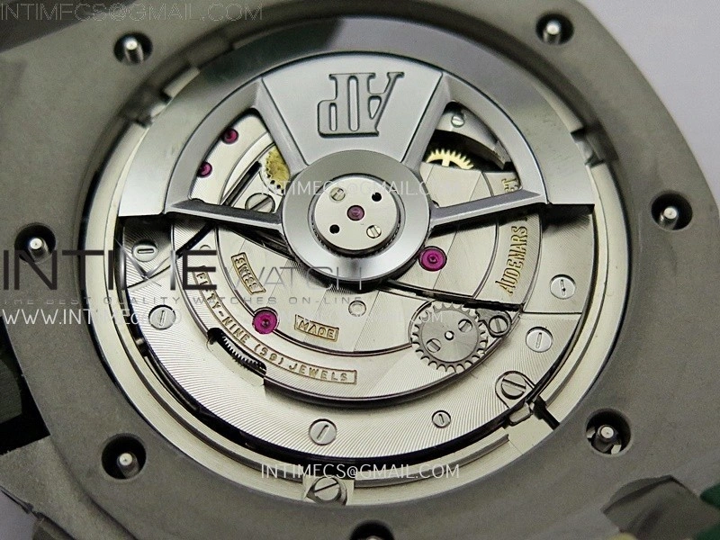 Royal Oak Offshore 44mm SS TKF 1:1 Best Edition Cream Dial on Green Camo Rubber Strap A3126