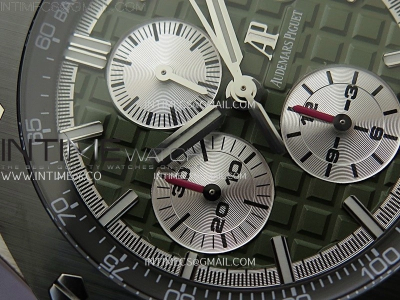 Royal Oak Offshore 44mm SS TKF 1:1 Best Edition Green Dial on Green Camo Rubber Strap A3126