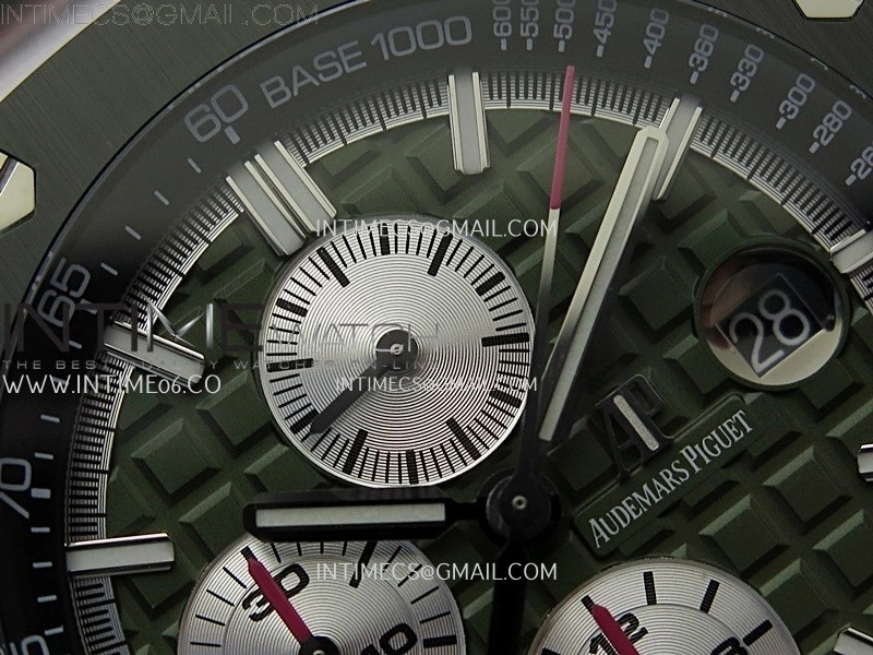 Royal Oak Offshore 44mm SS TKF 1:1 Best Edition Green Dial on Green Camo Rubber Strap A3126