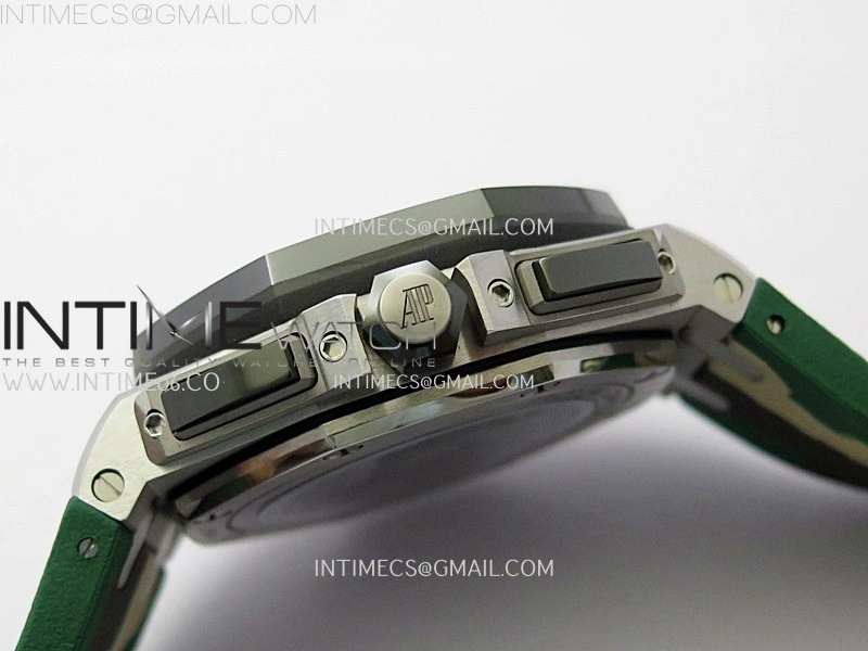 Royal Oak Offshore 44mm SS TKF 1:1 Best Edition Green Dial on Green Camo Rubber Strap A3126