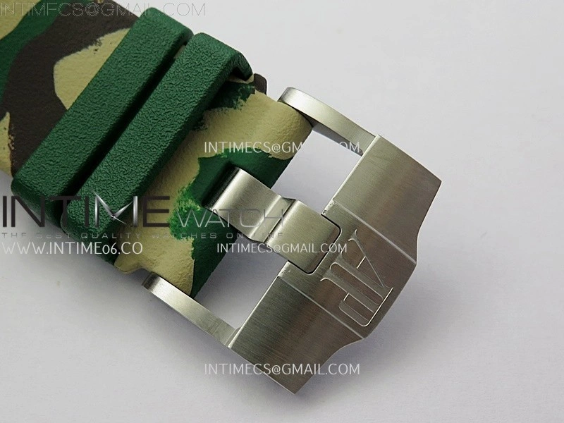 Royal Oak Offshore 44mm SS TKF 1:1 Best Edition Green Dial on Green Camo Rubber Strap A3126