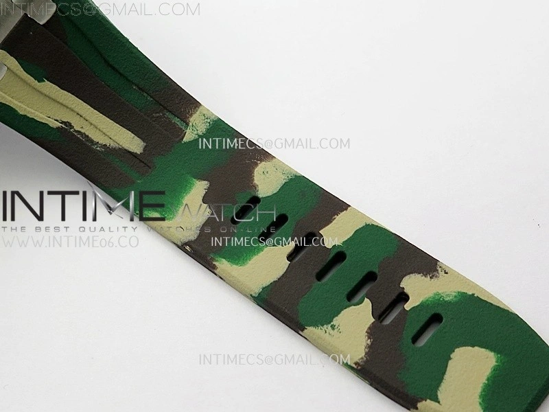 Royal Oak Offshore 44mm SS TKF 1:1 Best Edition Green Dial on Green Camo Rubber Strap A3126