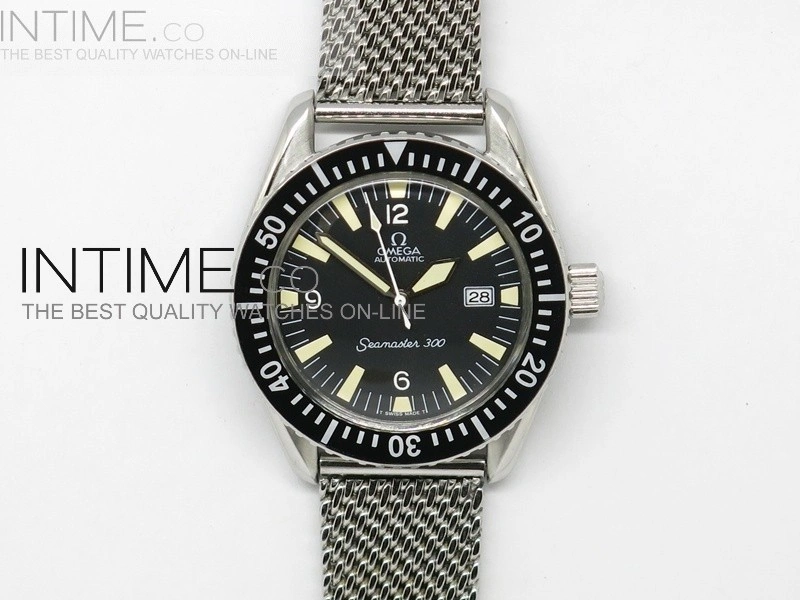 Omega Vintage Seamaster 300 Date SS ME Blk A-2836