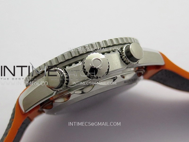 Planet Ocean Master Chronometer Gray Orange Ceramic Bezel SS VRF 1:1 Best Edition Gray Dial On Gray Rubber Strap A9900