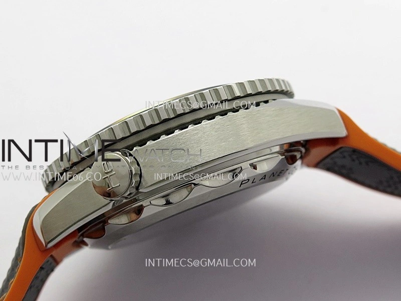 Planet Ocean Master Chronometer Gray Orange Ceramic Bezel SS VRF 1:1 Best Edition Gray Dial On Gray Rubber Strap A9900