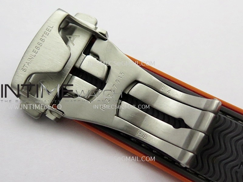 Planet Ocean Master Chronometer Gray Orange Ceramic Bezel SS VRF 1:1 Best Edition Gray Dial On Gray Rubber Strap A9900