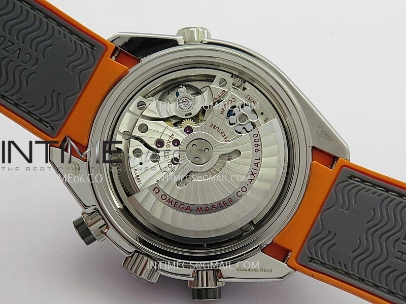 Planet Ocean Master Chronometer Gray Orange Ceramic Bezel SS VRF 1:1 Best Edition Gray Dial On Gray Rubber Strap A9900