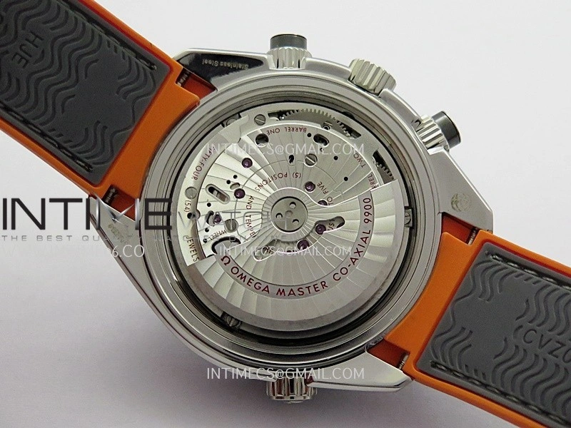 Planet Ocean Master Chronometer Gray Orange Ceramic Bezel SS VRF 1:1 Best Edition Gray Dial On Gray Rubber Strap A9900