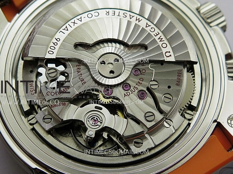 Planet Ocean Master Chronometer Gray Orange Ceramic Bezel SS VRF 1:1 Best Edition Gray Dial On Gray Rubber Strap A9900