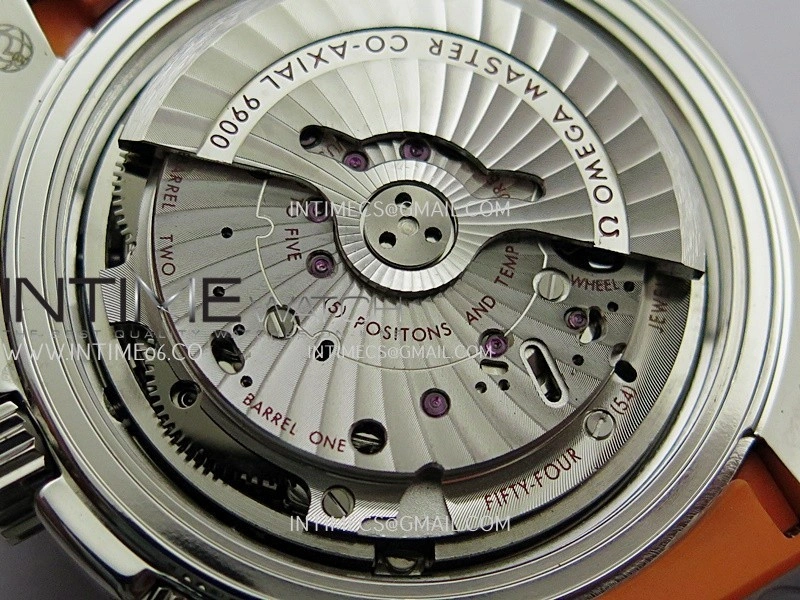 Planet Ocean Master Chronometer Gray Orange Ceramic Bezel SS VRF 1:1 Best Edition Gray Dial On Gray Rubber Strap A9900