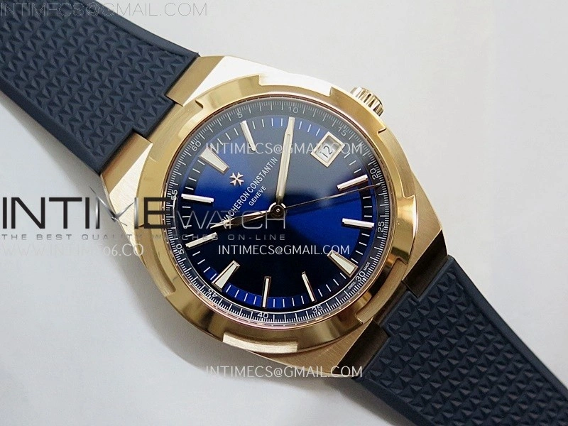 Overseas 4520V RG ZF 1:1 Best Edition Blue Dial on Blue Rubber Strap A5100