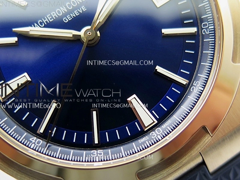 Overseas 4520V RG ZF 1:1 Best Edition Blue Dial on Blue Rubber Strap A5100