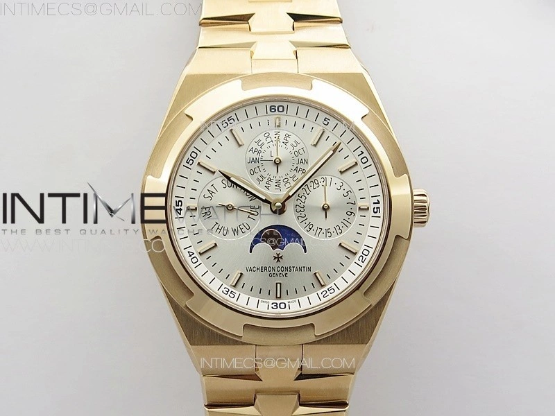 Overseas Perpetual Calendar RG 8F Best Edition Silver Dial on RG Bracelet A1120