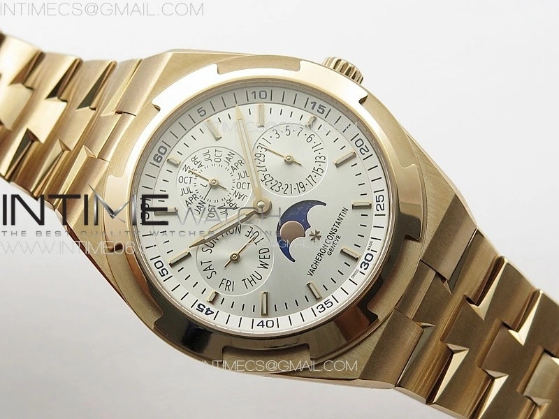 Overseas Perpetual Calendar RG 8F Best Edition Silver Dial on RG Bracelet A1120