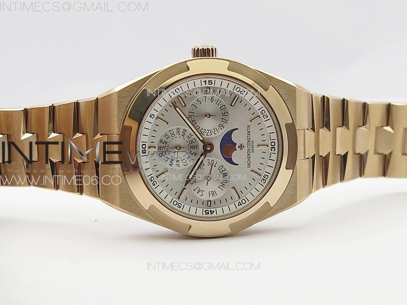 Overseas Perpetual Calendar RG 8F Best Edition Silver Dial on RG Bracelet A1120