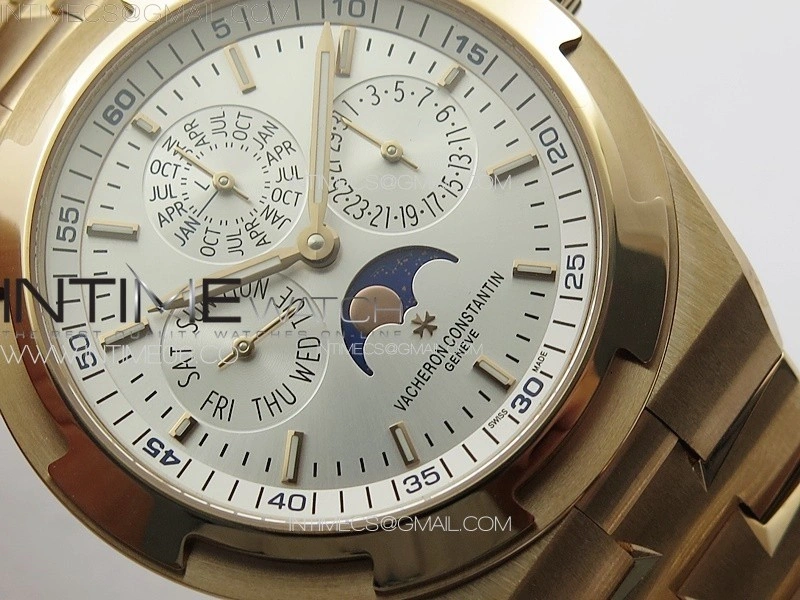 Overseas Perpetual Calendar RG 8F Best Edition Silver Dial on RG Bracelet A1120
