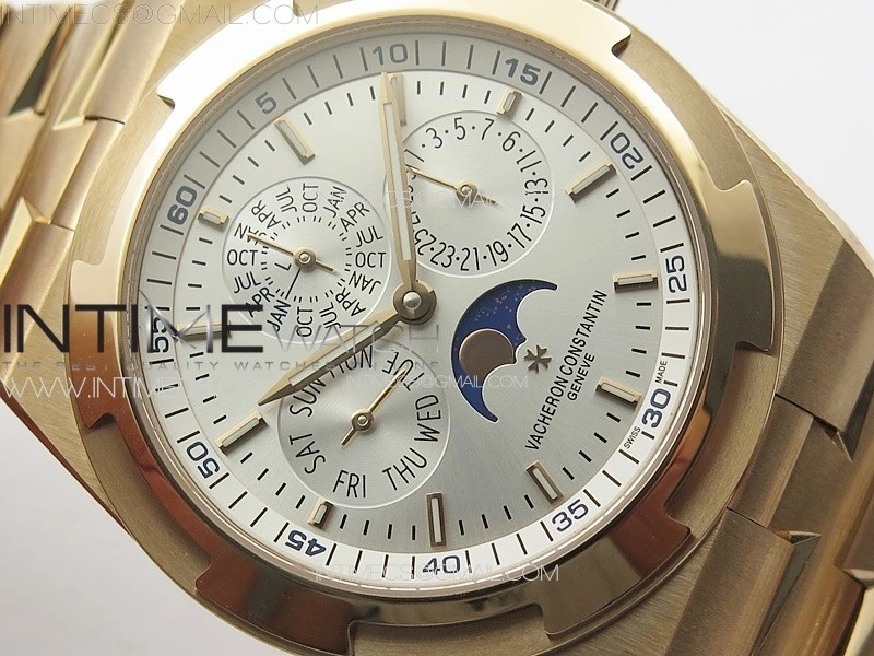 Overseas Perpetual Calendar RG 8F Best Edition Silver Dial on RG Bracelet A1120