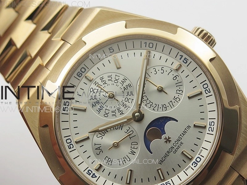 Overseas Perpetual Calendar RG 8F Best Edition Silver Dial on RG Bracelet A1120