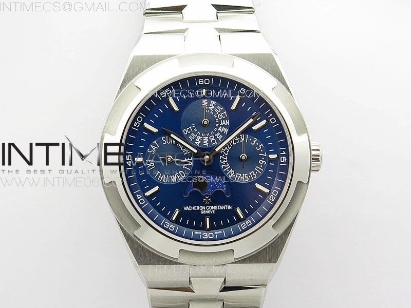 Overseas Perpetual Calendar SS 8F Best Edition Blue Dial on SS Bracelet A1120