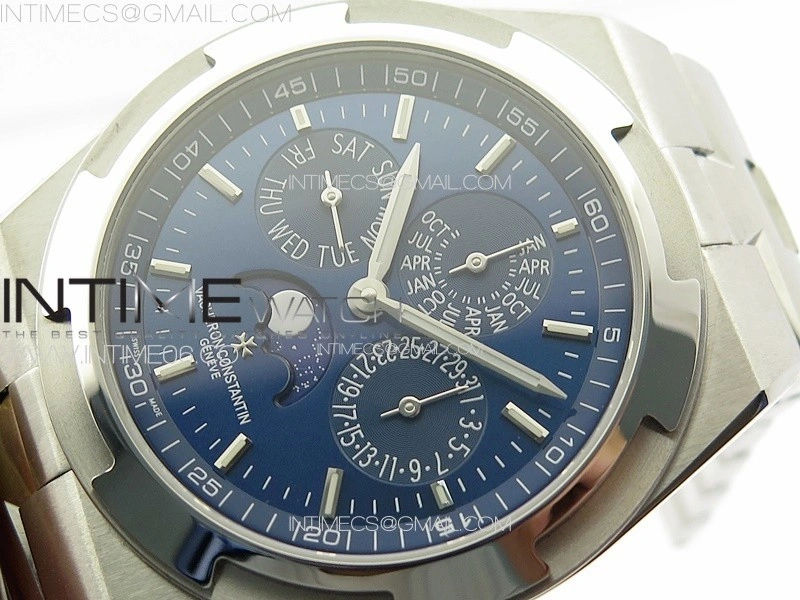 Overseas Perpetual Calendar SS 8F Best Edition Blue Dial on SS Bracelet A1120