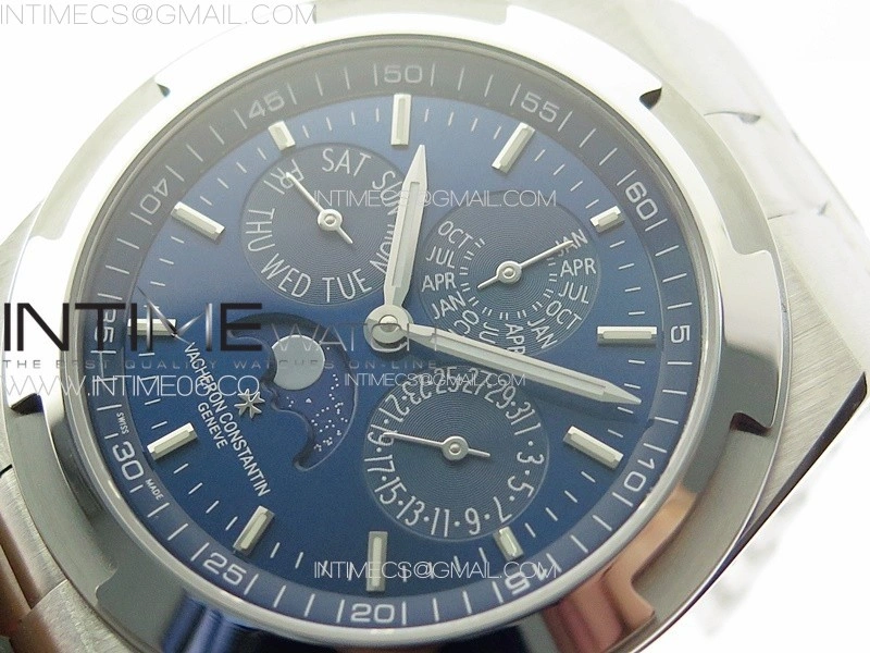 Overseas Perpetual Calendar SS 8F Best Edition Blue Dial on SS Bracelet A1120