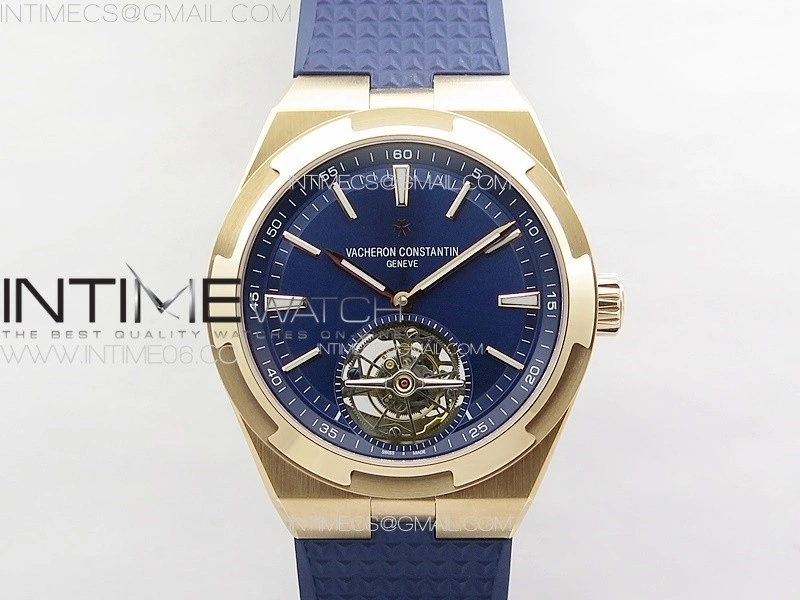 Overseas Tourbillon RG BBS Best Edition Blue Dial on Blue Rubber Strap
