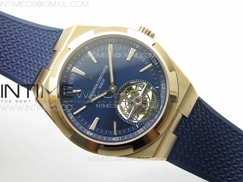 Overseas Tourbillon RG BBS Best Edition Blue Dial on Blue Rubber Strap