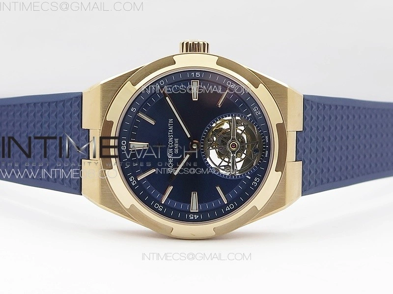 Overseas Tourbillon RG BBS Best Edition Blue Dial on Blue Rubber Strap