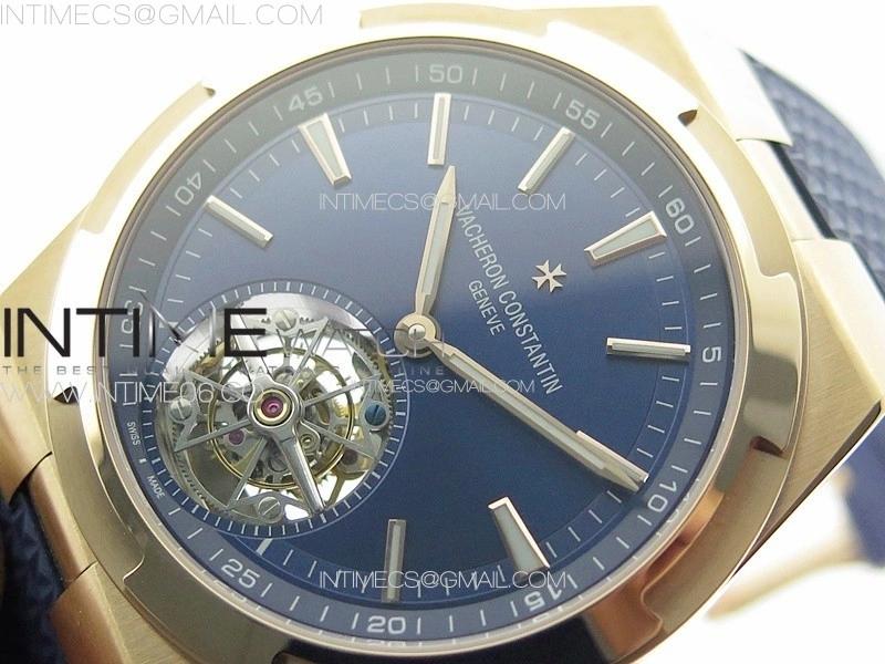 Overseas Tourbillon RG BBS Best Edition Blue Dial on Blue Rubber Strap