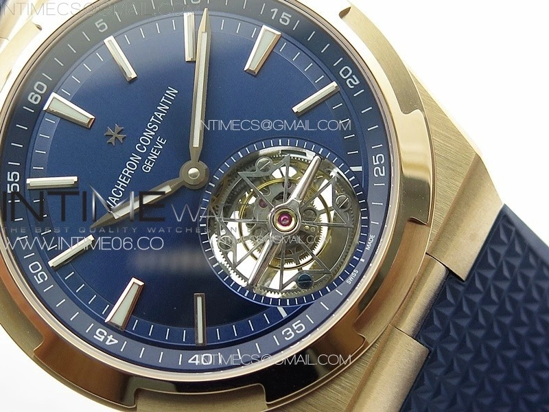 Overseas Tourbillon RG BBS Best Edition Blue Dial on Blue Rubber Strap