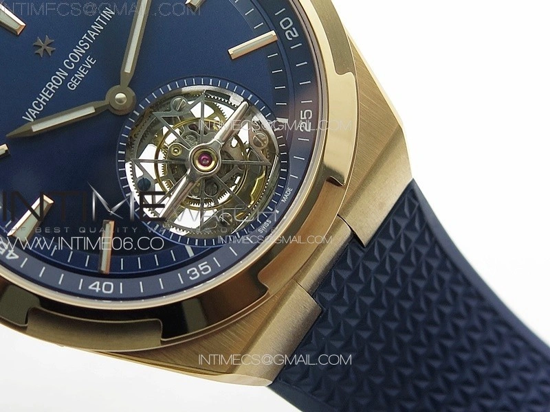 Overseas Tourbillon RG BBS Best Edition Blue Dial on Blue Rubber Strap