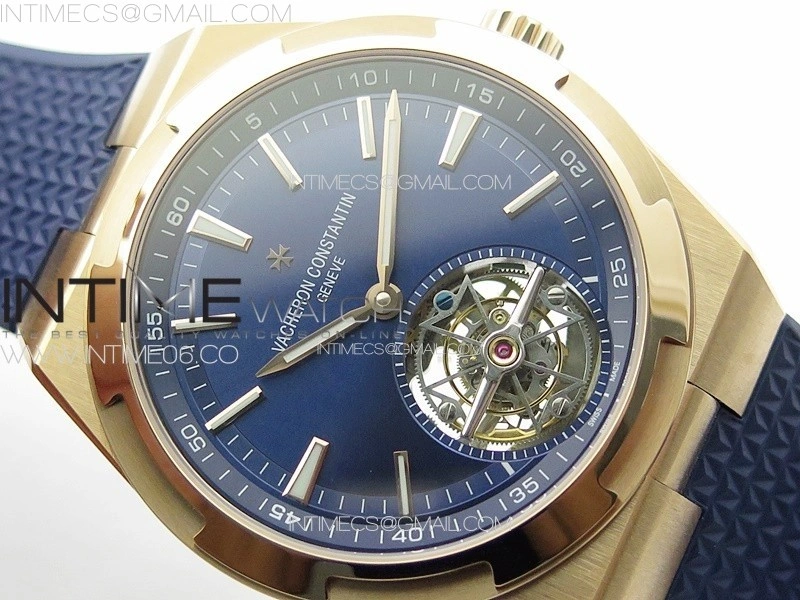 Overseas Tourbillon RG BBS Best Edition Blue Dial on Blue Rubber Strap