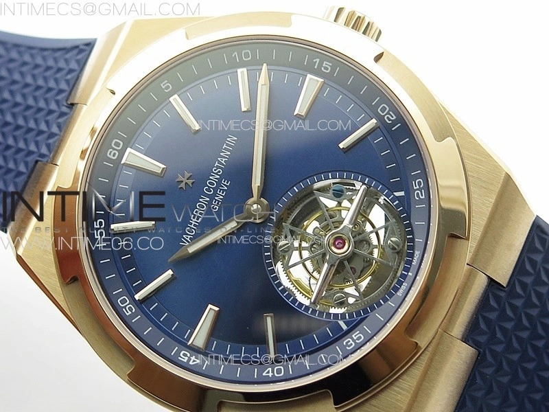 Overseas Tourbillon RG BBS Best Edition Blue Dial on Blue Rubber Strap