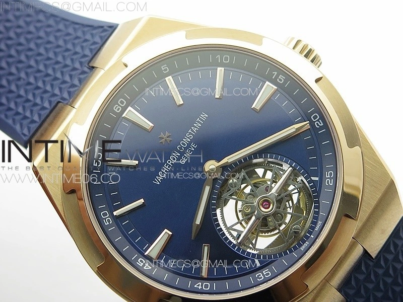 Overseas Tourbillon RG BBS Best Edition Blue Dial on Blue Rubber Strap