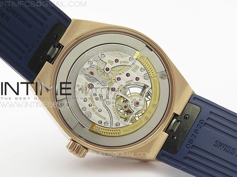 Overseas Tourbillon RG BBS Best Edition Blue Dial on Blue Rubber Strap