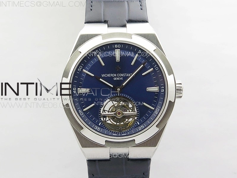 Overseas Tourbillon SS BBS Best Edition Blue Dial on Blue Leather Strap