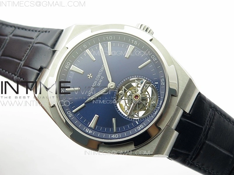 Overseas Tourbillon SS BBS Best Edition Blue Dial on Blue Leather Strap