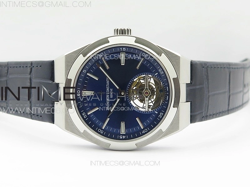 Overseas Tourbillon SS BBS Best Edition Blue Dial on Blue Leather Strap