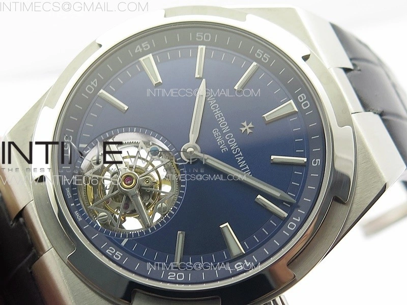 Overseas Tourbillon SS BBS Best Edition Blue Dial on Blue Leather Strap