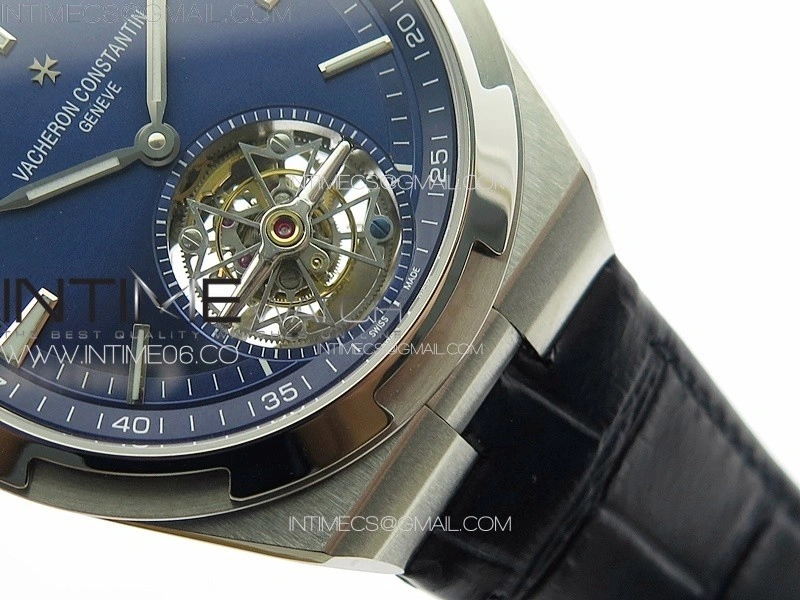 Overseas Tourbillon SS BBS Best Edition Blue Dial on Blue Leather Strap