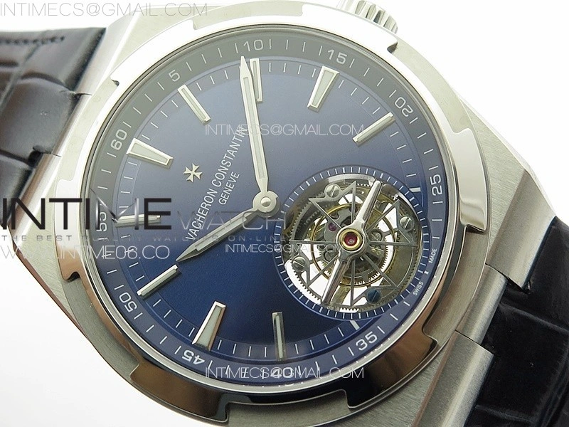 Overseas Tourbillon SS BBS Best Edition Blue Dial on Blue Leather Strap